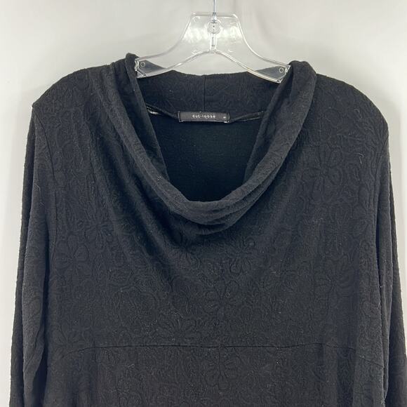 Cut Loose Women's Cowl Neck All Over Floral Print Blouse - Black - Small - Picture 2 of 7